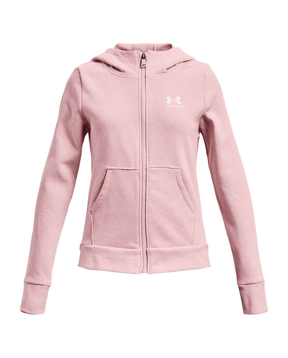 Under Armour Apparel Girls Rival Fleece EM FZ Hoodi - Prime Pink/White