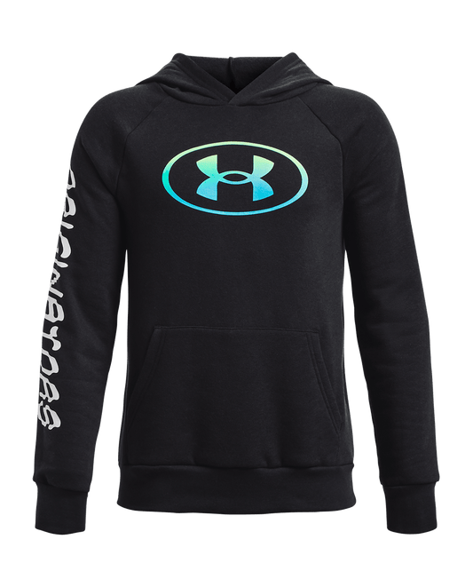 Under Armour Apparel Black/Phosphor Green / YSM Boys' UA Rival Fleece Wordmark Hoodie