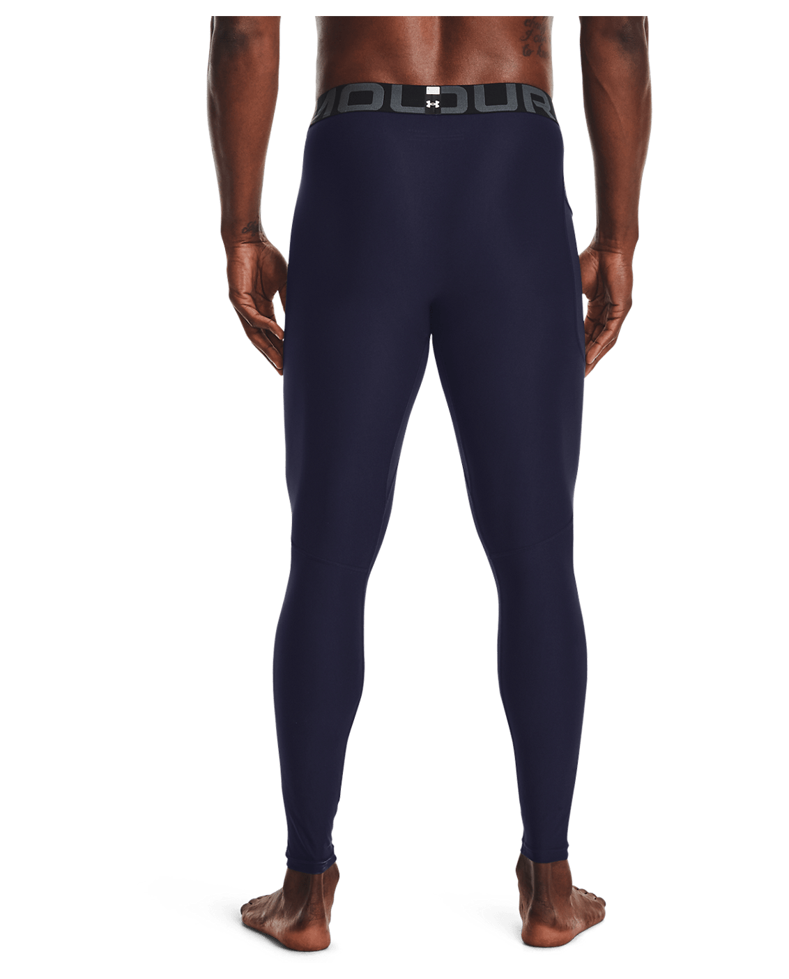 Under Armour Apparel Mens HG Armour Leggings - Midnight Navy/White
