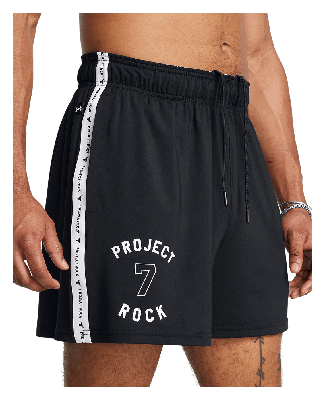 Under Armour Apparel Men's Project Rock Mesh Badge Of Honor Shorts