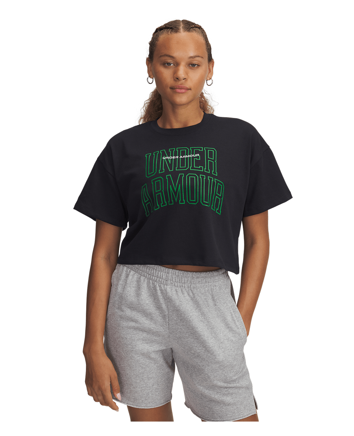 Under Armour Apparel Women's UA Varsity Mix Heavyweight Crop Short Sleeve