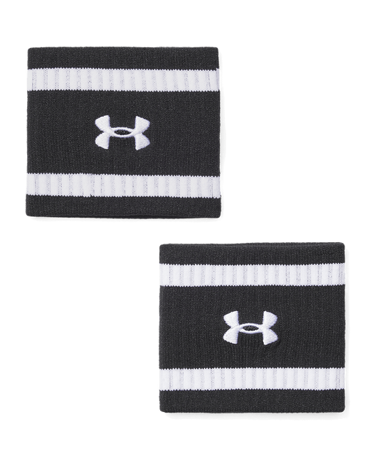 Under Armour Black / White / White / OSFM UA Lightweight Terry Unisex Wrist Bands