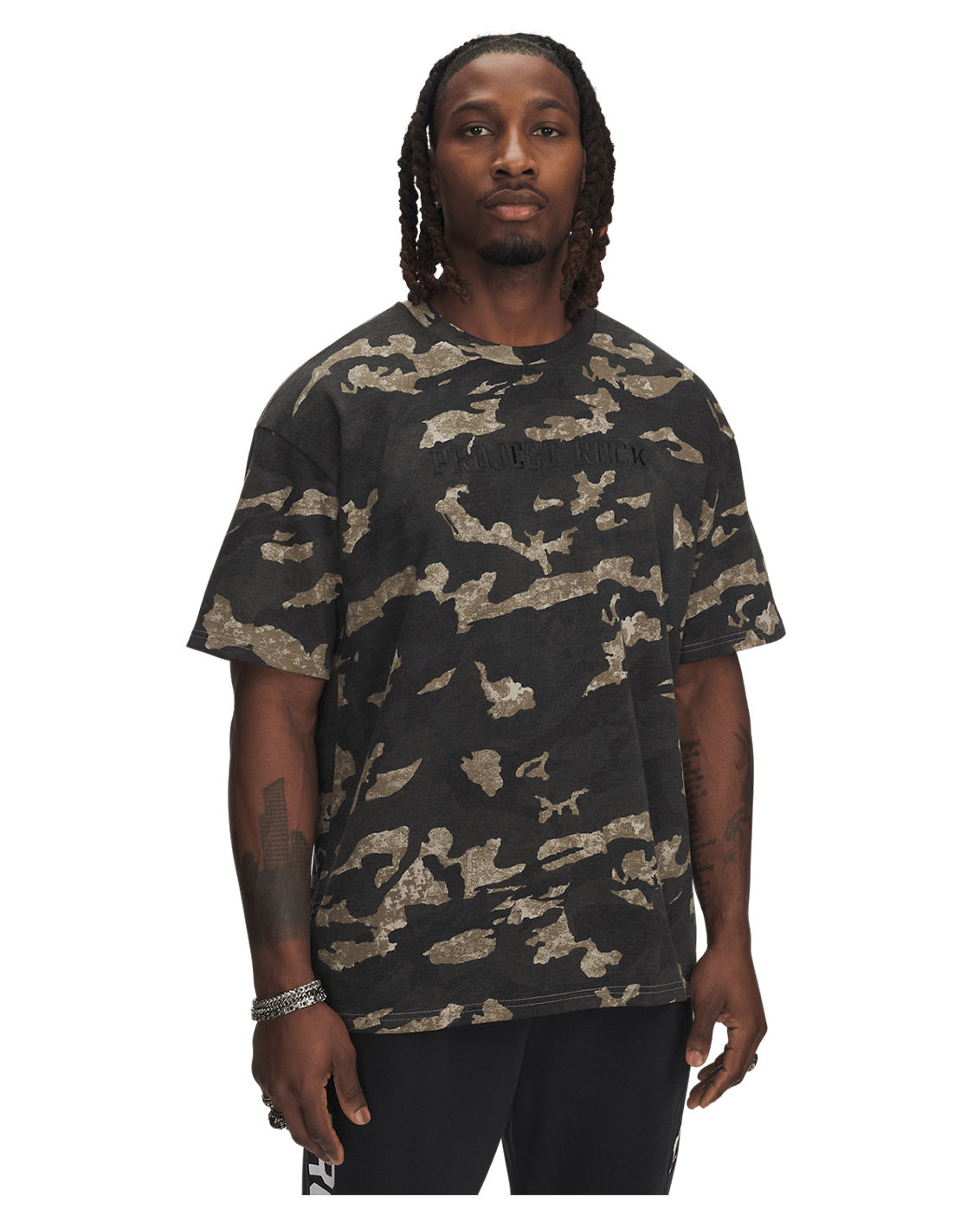 Under Armour Apparel Men's Project Rock Heavyweight Printed Short Sleeve