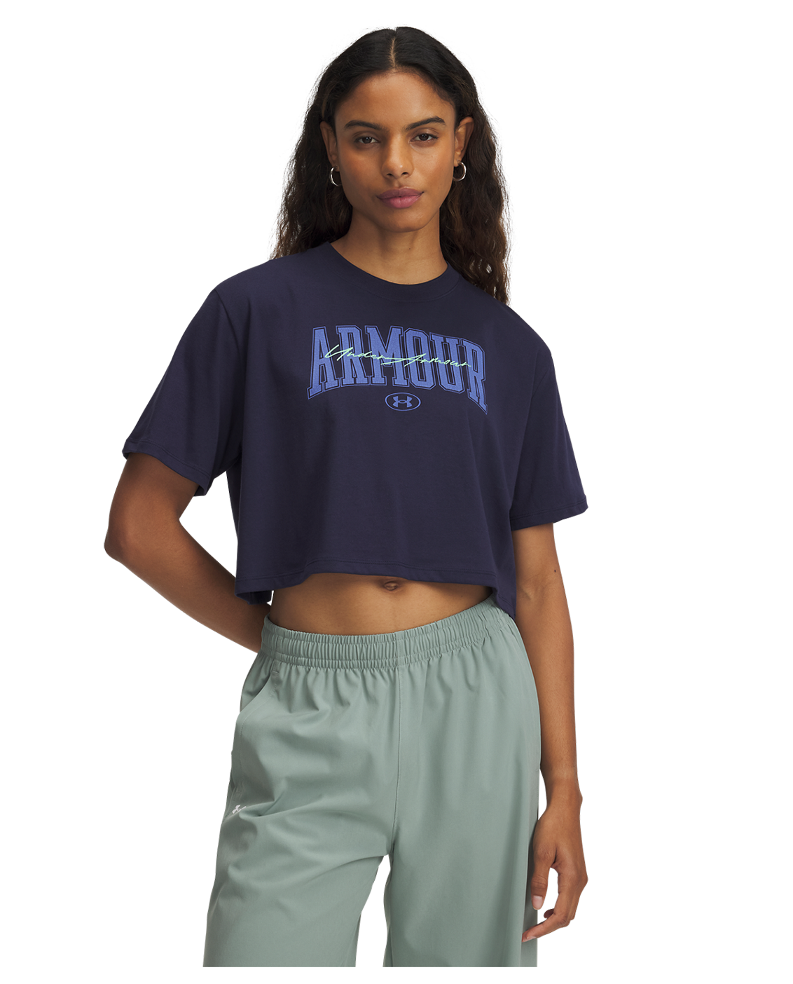 Women's UA Script Boxy Crop Short Sleeve