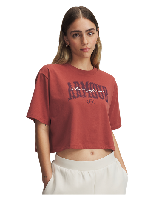 Women's UA Script Boxy Crop Short Sleeve