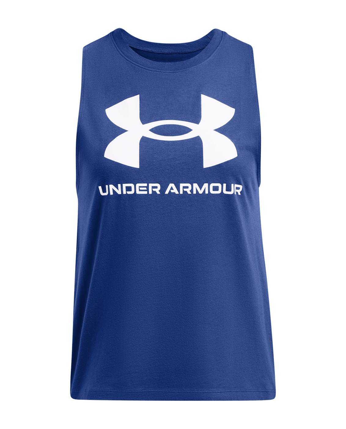 Under Armour Apparel Womens Sportstyle Graphic Tank - TechBlue/White