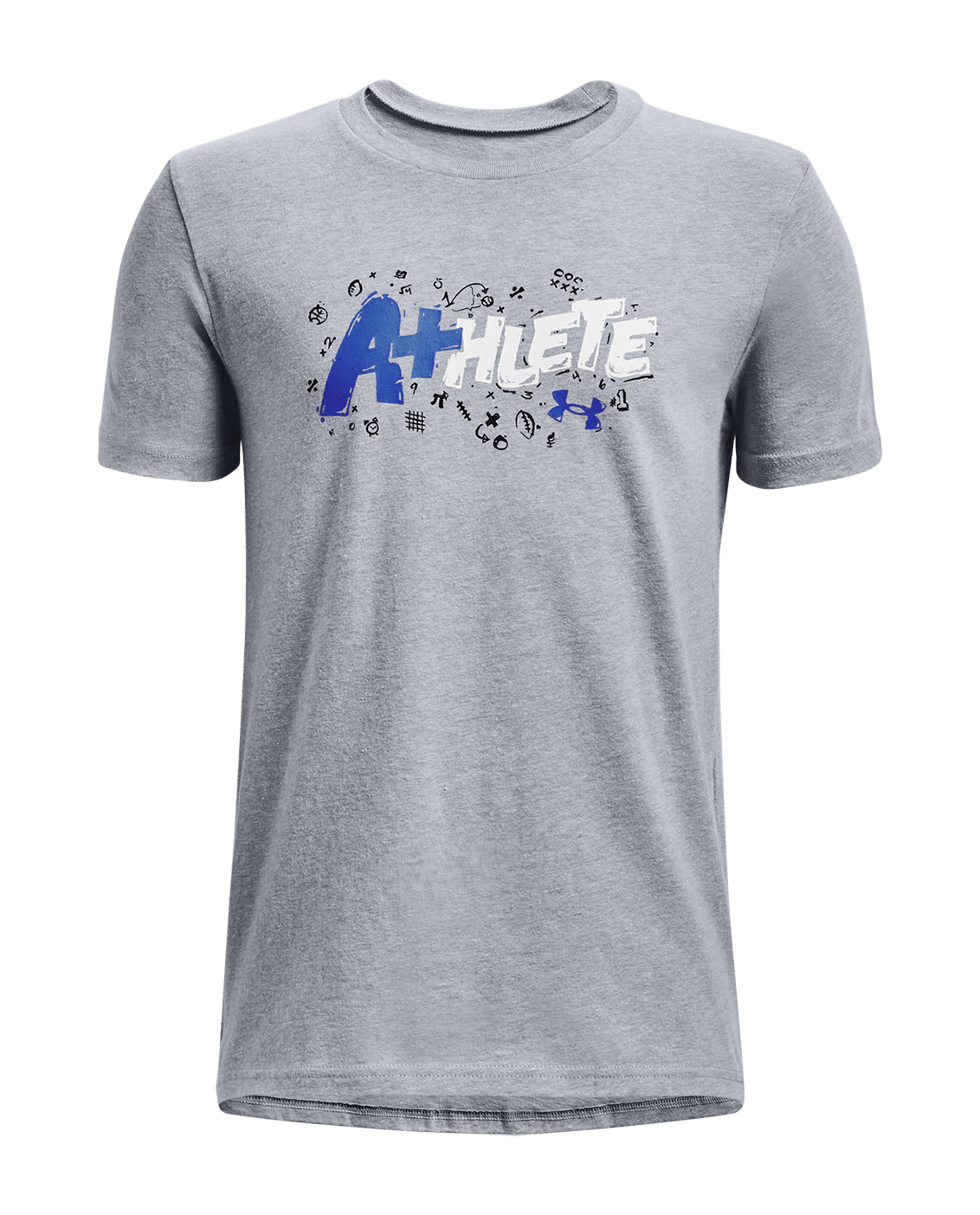 Under Armour Apparel Steel Light Heather/Versa Blue / YSM UA Athlete Boys' Short Sleeve