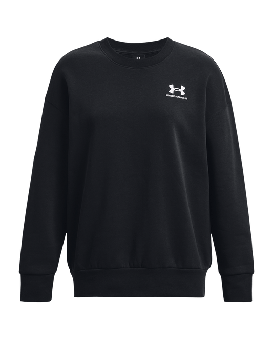 Under Armour Apparel Womens Essential Flc OS Crew - Black/White