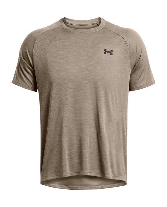 Under Armour Apparel Mens Tech Textured SS - TaupeDusk/Black