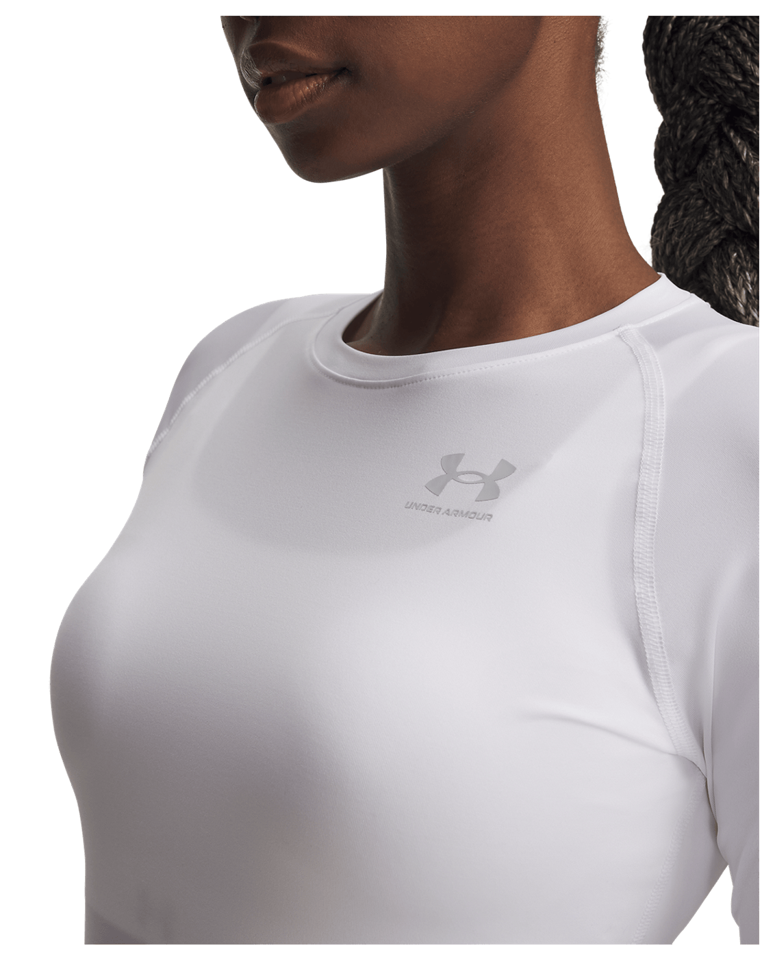 Under Armour Womens HG Authentics Comp LS - White/HaloGray