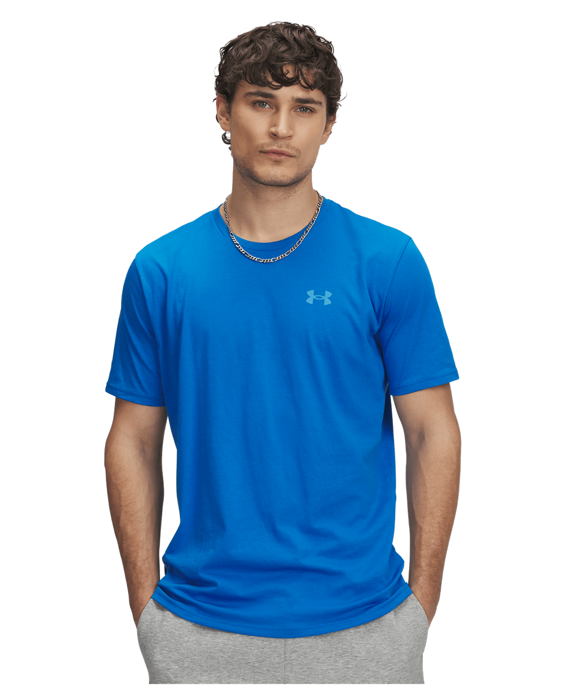 Under Armour Mens Left Chest Lockup Tee - PhotonBlue/White