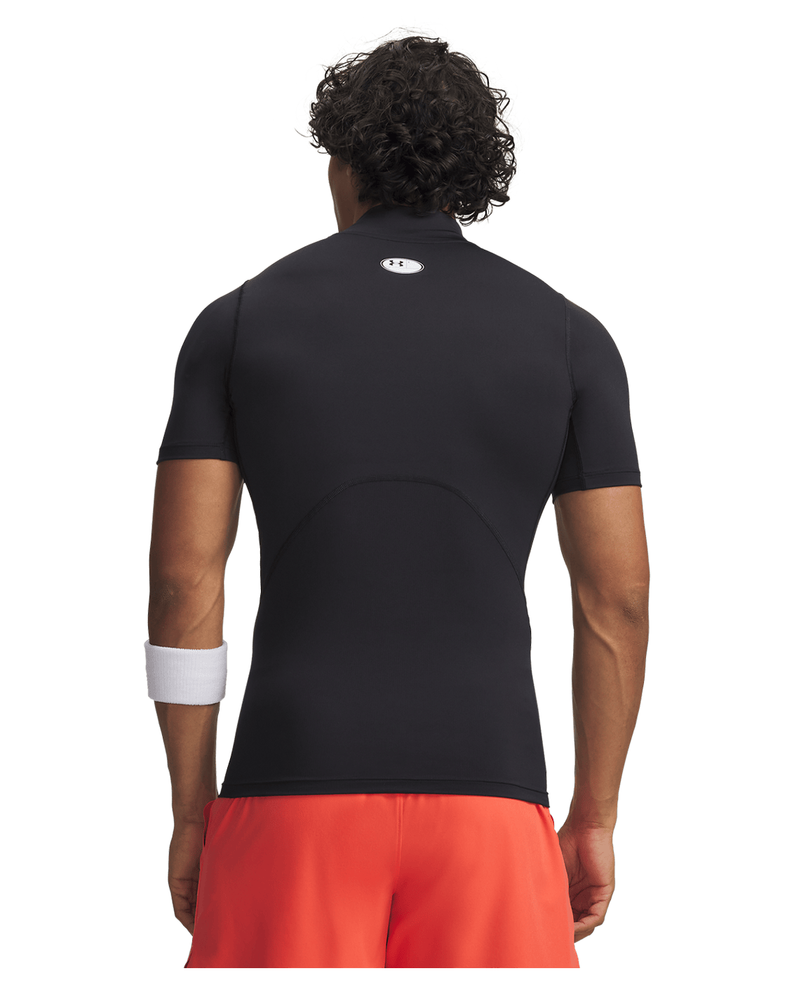 Under Armour Apparel Mens HG Armour Comp Mock SS - Black/White