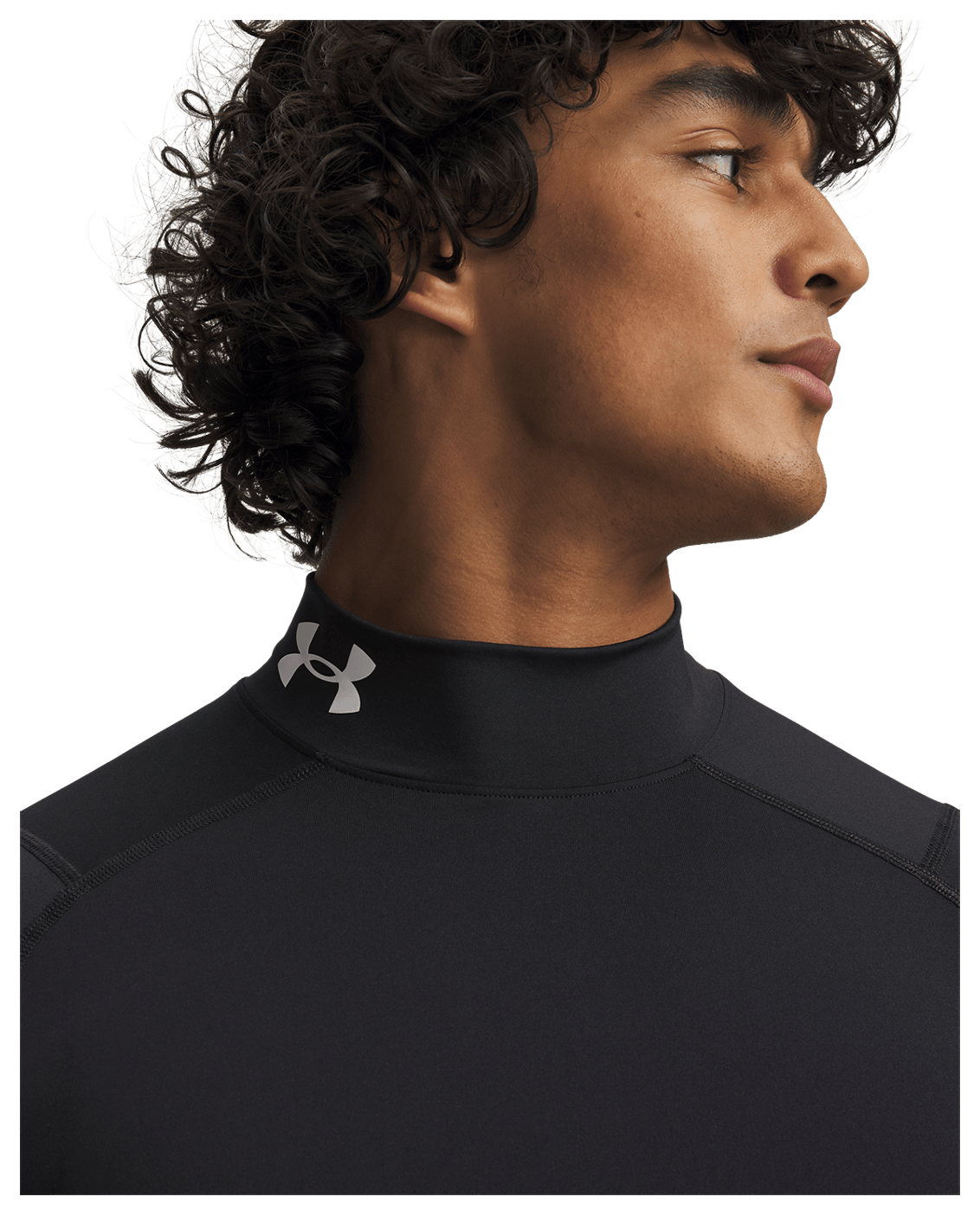 Under Armour Apparel Mens HG Armour Comp Mock SS - Black/White