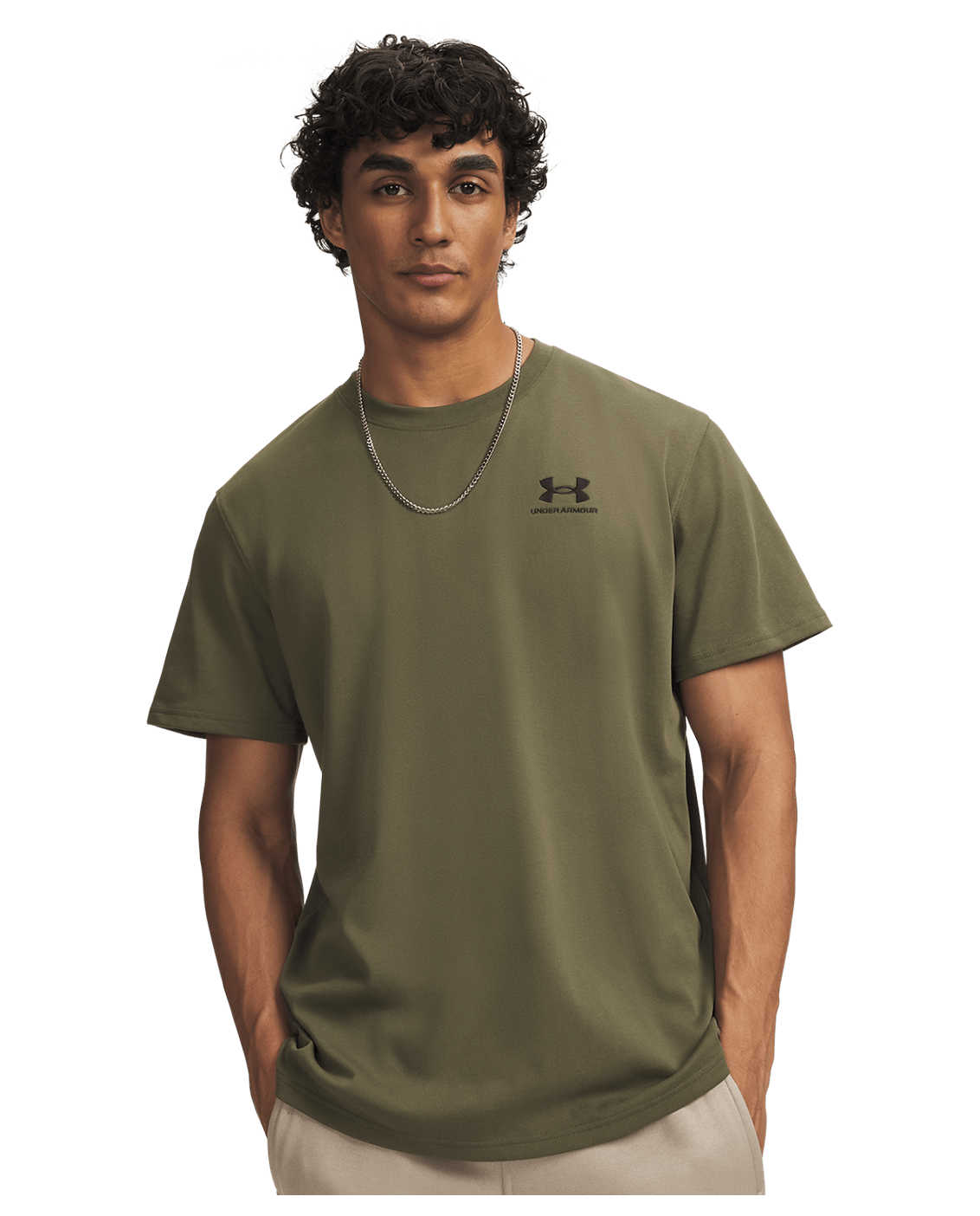 Under Armour Apparel Men's UA Logo Embroidered Heavyweight Short Sleeve Men's Short Sleeve