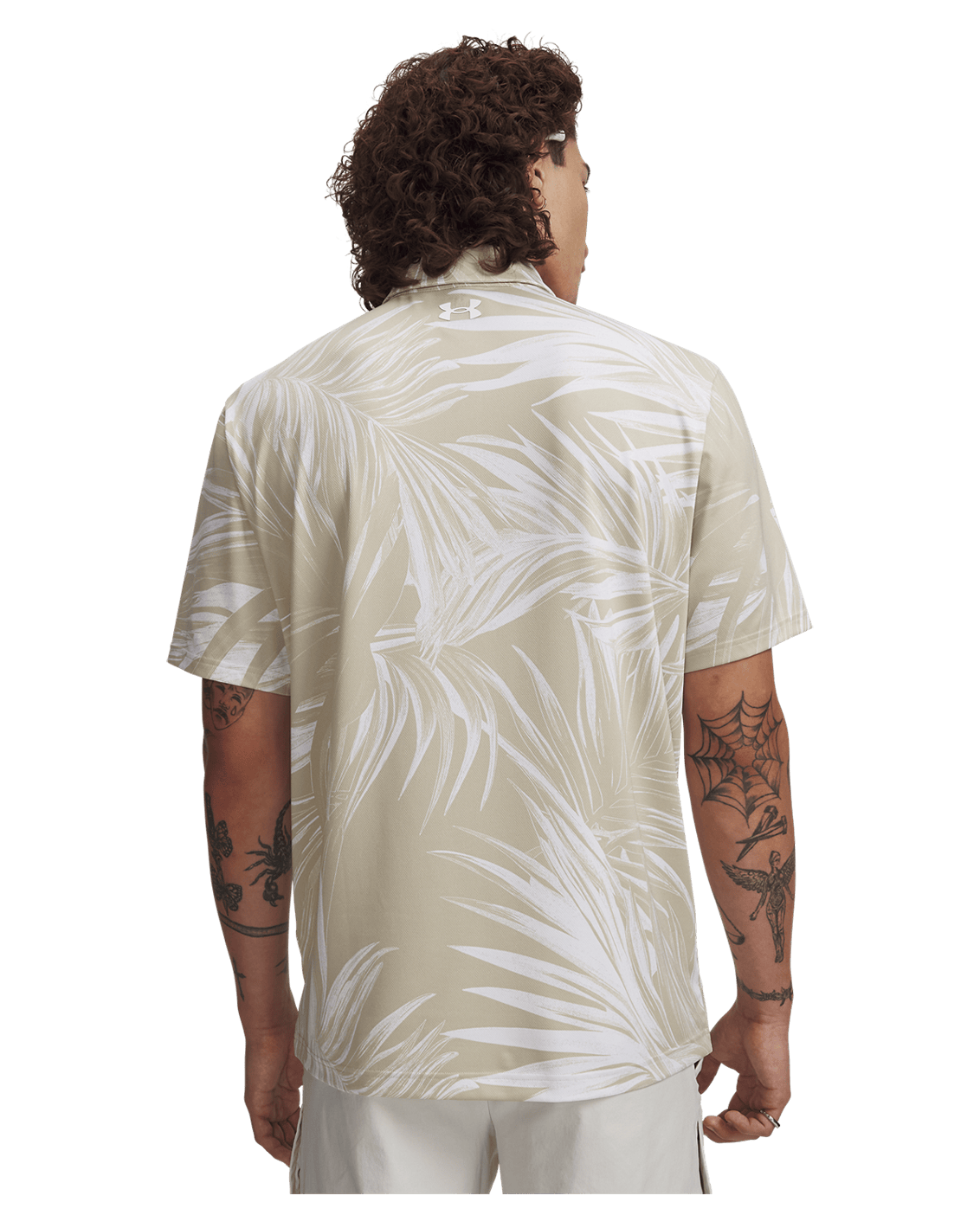 Under Armour Mens Matchplay Printed Polo - KhakiBase/White/White