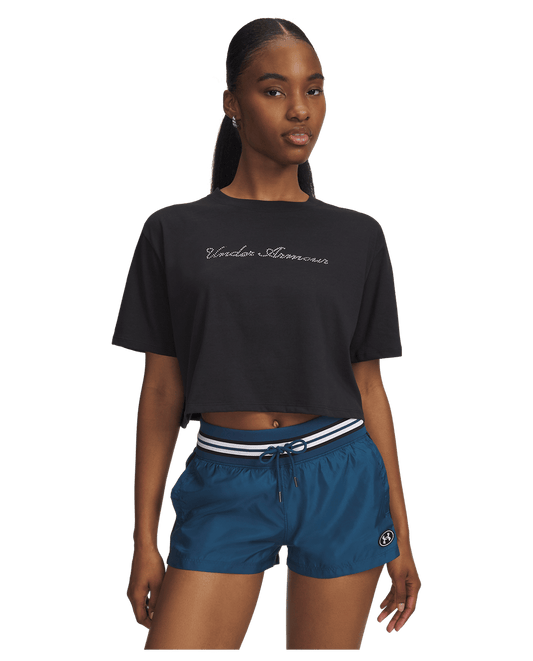 Under Armour Apparel UA Wordmark Women's Crop Short Sleeve