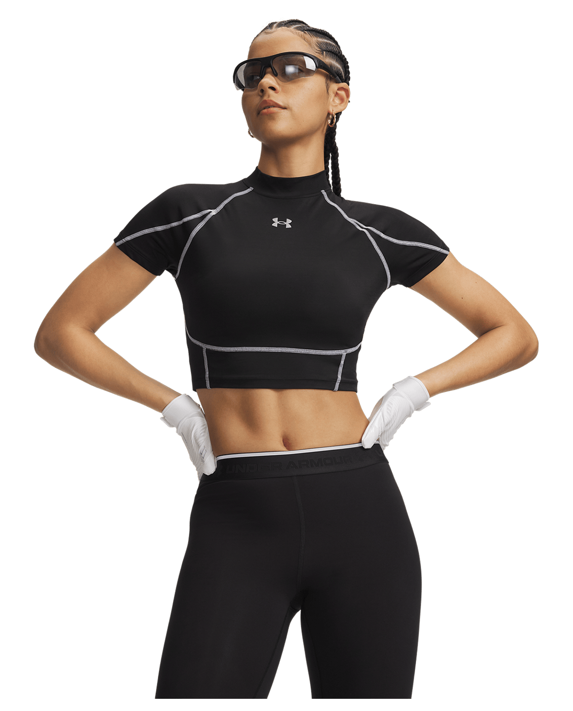 Under Armour HeatGear® Elite Women's Crop Mock Short Sleeve