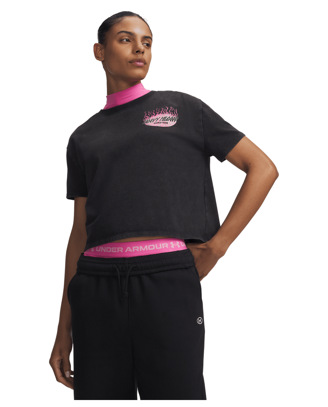 Under Armour Apparel UA Halo Run Heavyweight Wash Tour Women's Short Sleeve