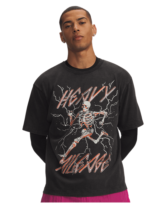 Under Armour Apparel UA Halo Run Heavyweight Wash Miles Men's Short Sleeve