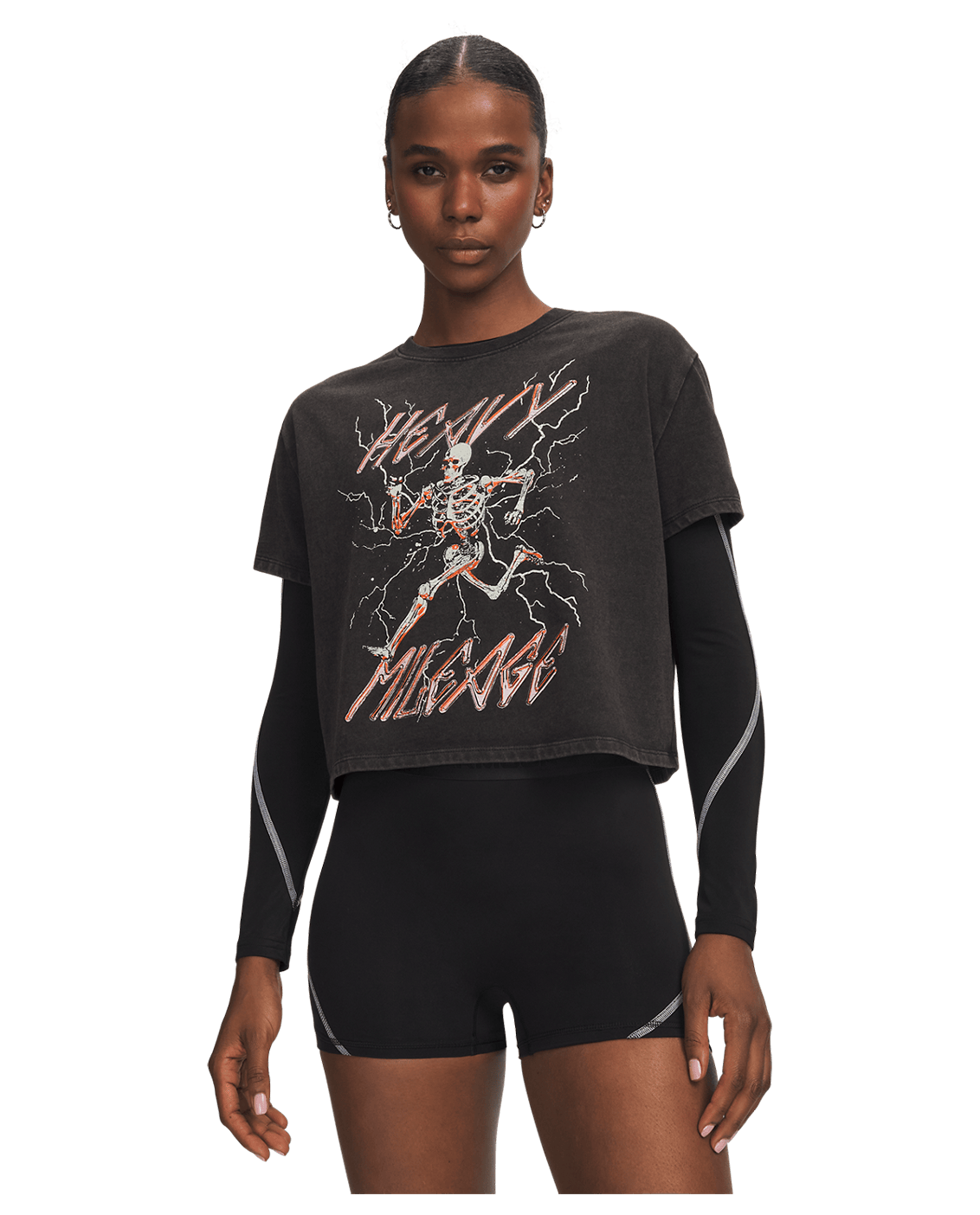 Under Armour Apparel UA Halo Run Heavyweight Wash Miles Women's Short Sleeve
