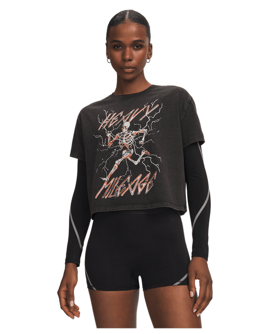 Under Armour Apparel UA Halo Run Heavyweight Wash Miles Women's Short Sleeve